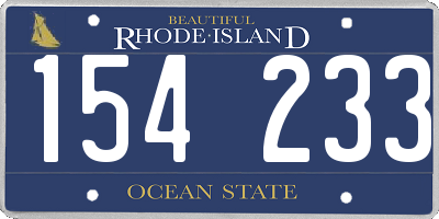 RI license plate 154233
