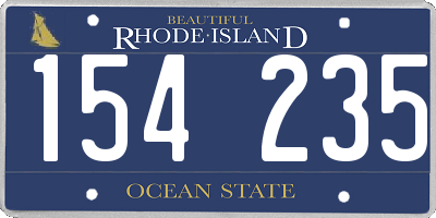 RI license plate 154235
