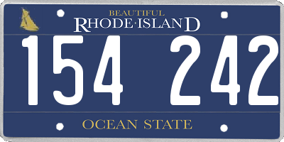 RI license plate 154242