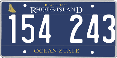RI license plate 154243