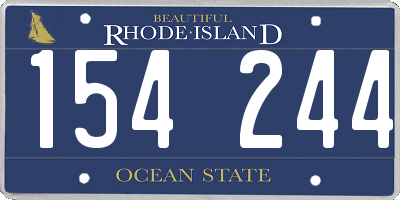RI license plate 154244