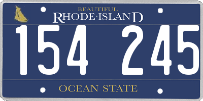 RI license plate 154245