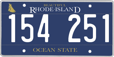 RI license plate 154251