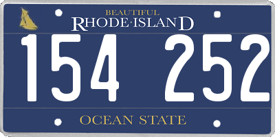 RI license plate 154252