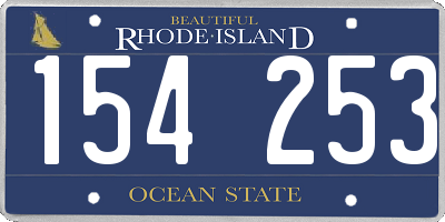 RI license plate 154253