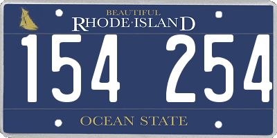 RI license plate 154254
