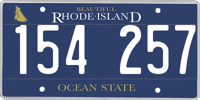 RI license plate 154257