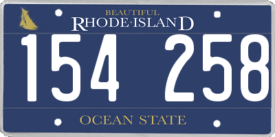 RI license plate 154258