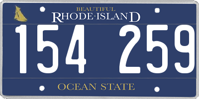 RI license plate 154259