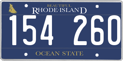 RI license plate 154260