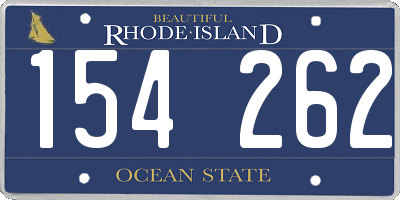 RI license plate 154262