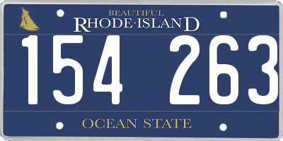 RI license plate 154263