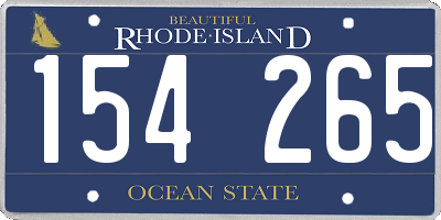 RI license plate 154265