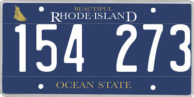 RI license plate 154273