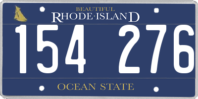 RI license plate 154276