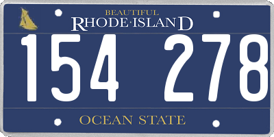 RI license plate 154278