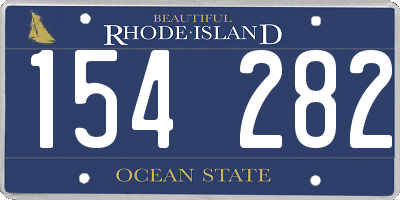 RI license plate 154282