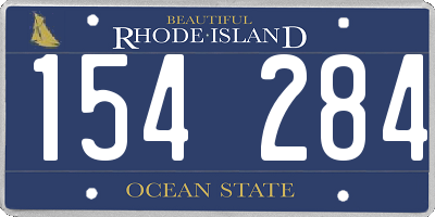 RI license plate 154284