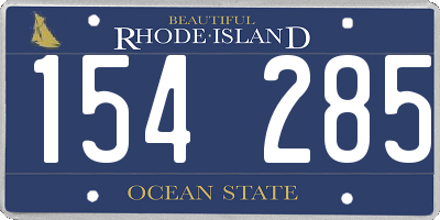 RI license plate 154285