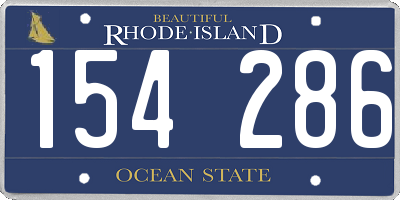 RI license plate 154286