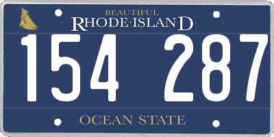 RI license plate 154287