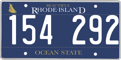 RI license plate 154292