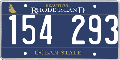 RI license plate 154293