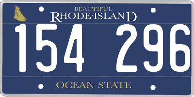 RI license plate 154296