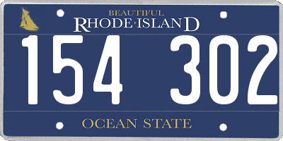 RI license plate 154302