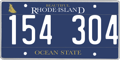 RI license plate 154304