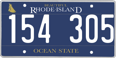 RI license plate 154305