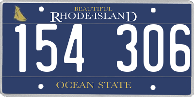 RI license plate 154306