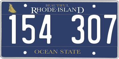 RI license plate 154307