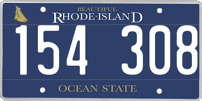 RI license plate 154308