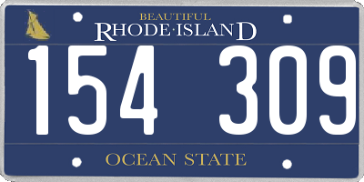 RI license plate 154309