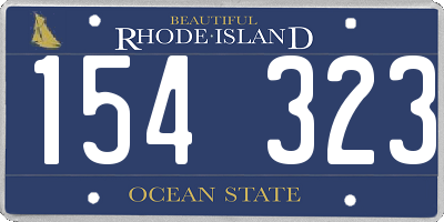 RI license plate 154323