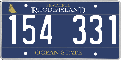 RI license plate 154331