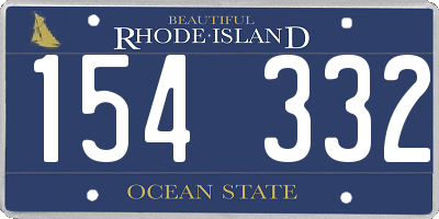 RI license plate 154332
