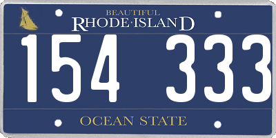 RI license plate 154333