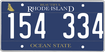 RI license plate 154334