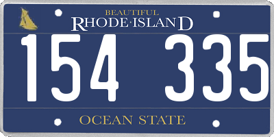 RI license plate 154335