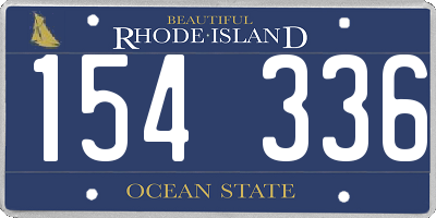 RI license plate 154336