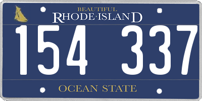 RI license plate 154337