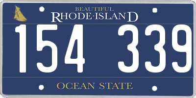 RI license plate 154339