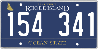 RI license plate 154341