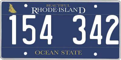 RI license plate 154342