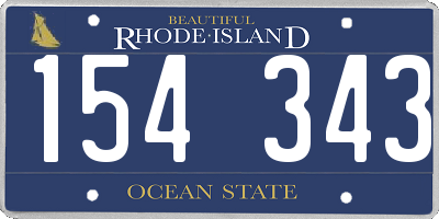 RI license plate 154343