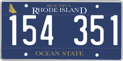 RI license plate 154351
