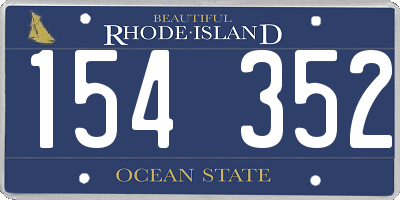 RI license plate 154352