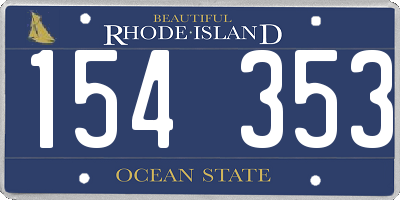 RI license plate 154353